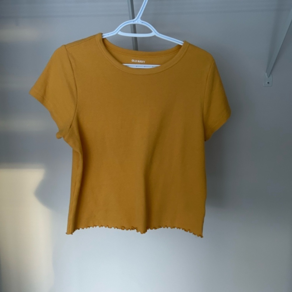 Old Navy Mustard Yellow Cropped Tee